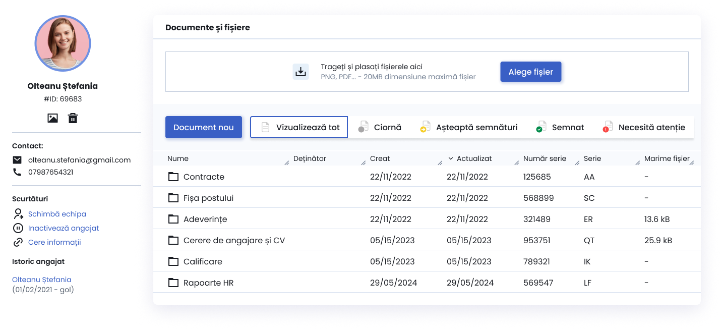 dosar-documente-image gestionarea dosarului angajatului în HRiFlow, aplicație de resurse umane și pontaj