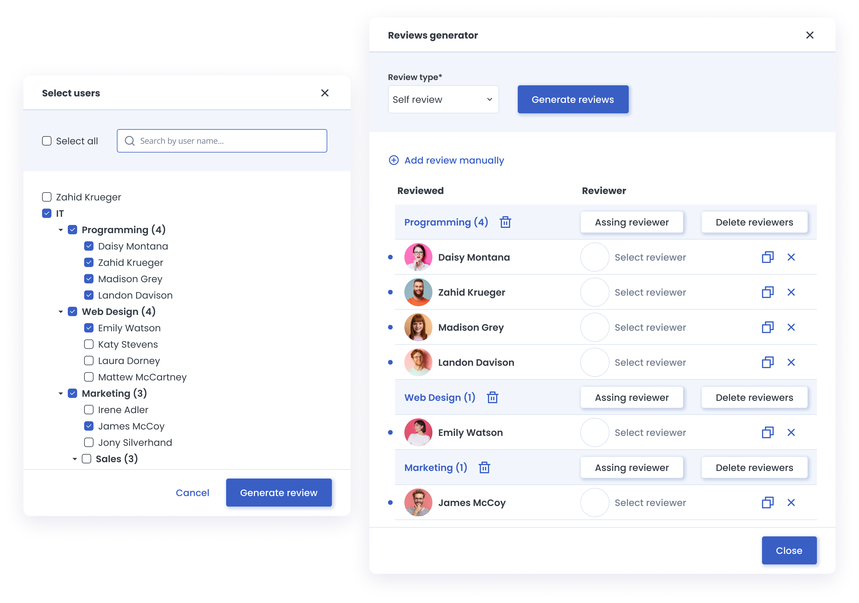 New En data reviews image showcasting the reviews generator feature available in the HRiFlow app