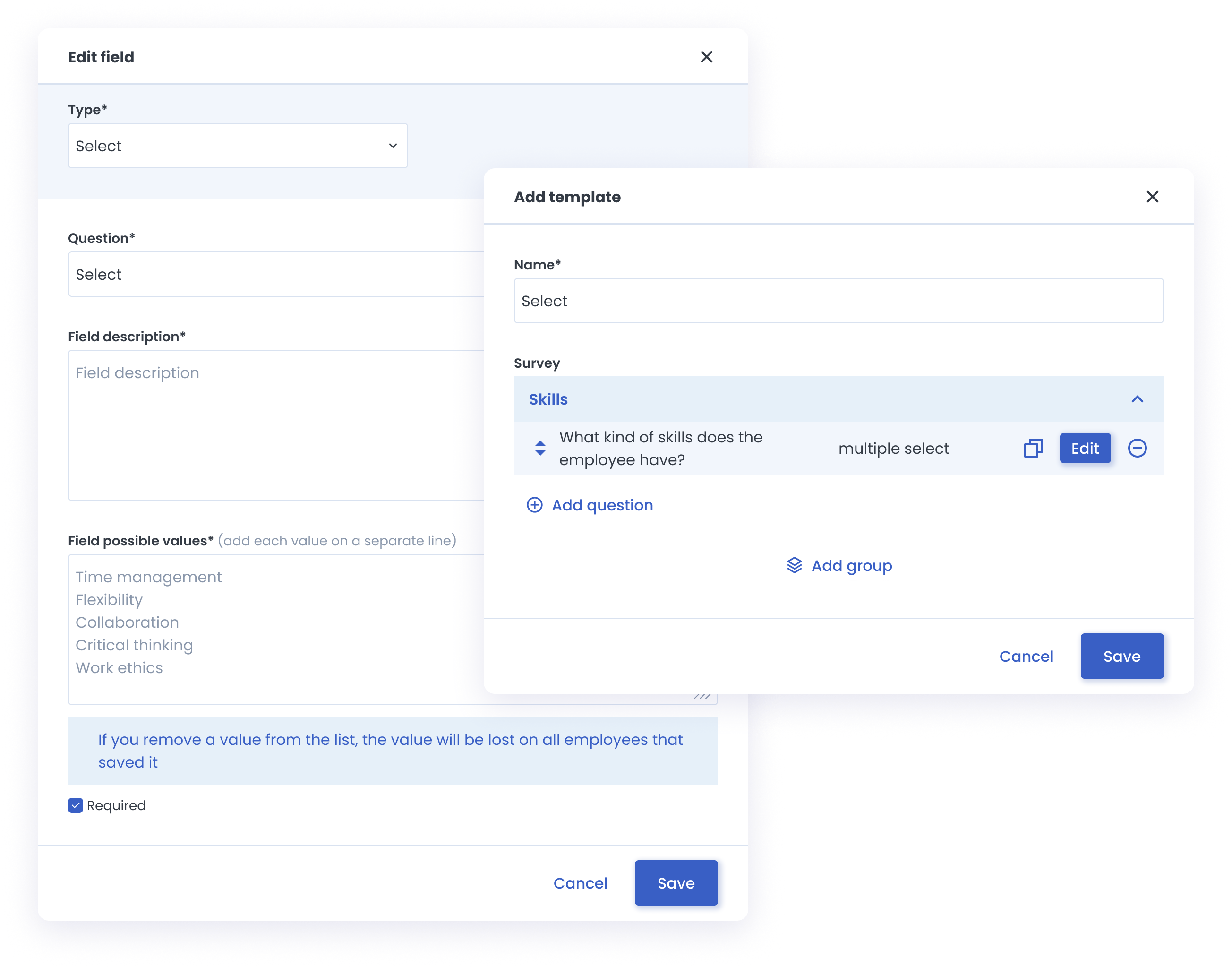New En mandatory answers mandatory answers field available in the ipr performance reviews feature in the HRiFlow app