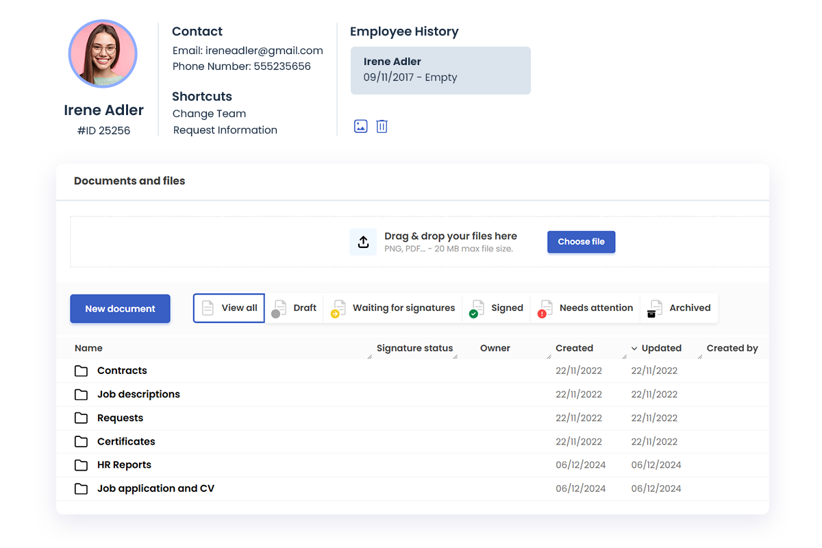 profile employee document profile employee document