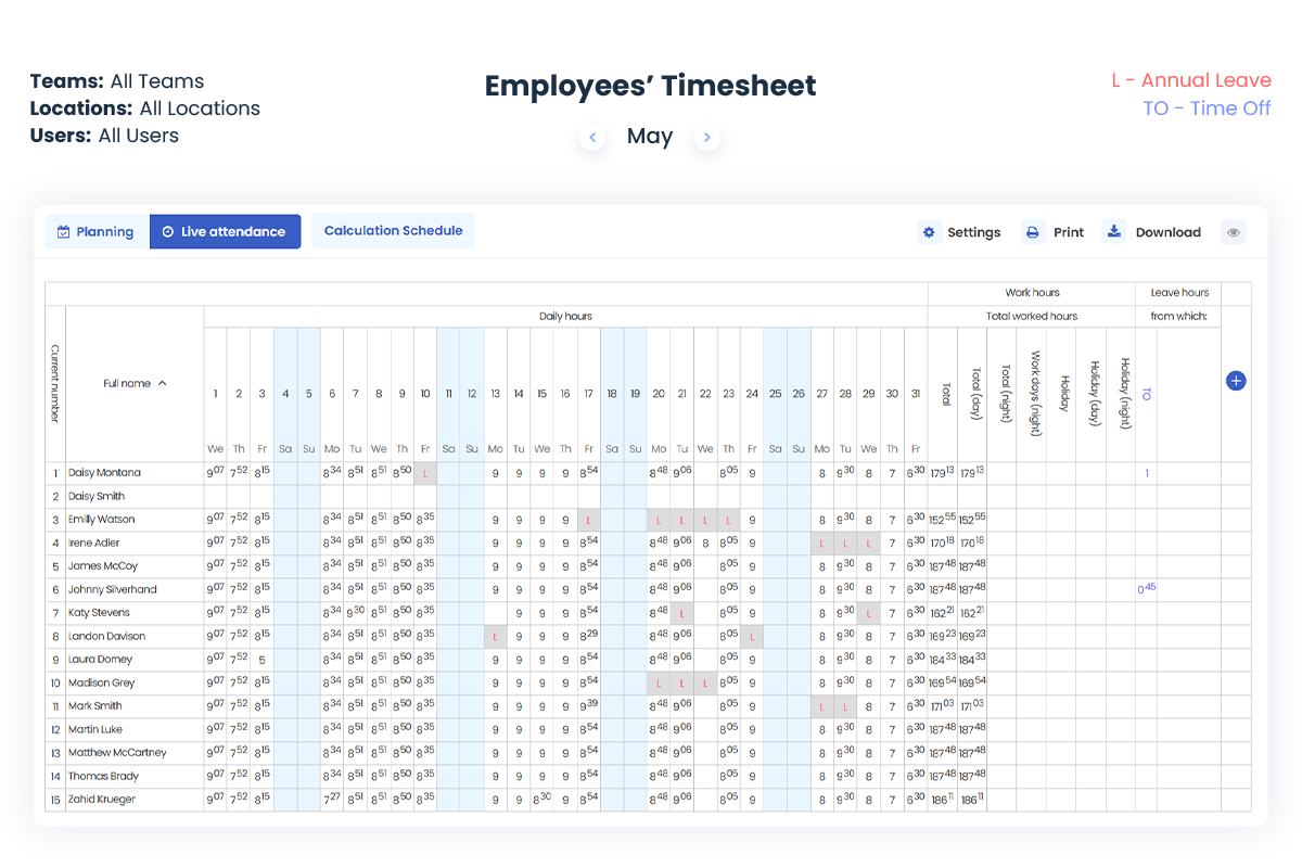 employees timesheet eng live attendance employees timesheet eng live attendance
