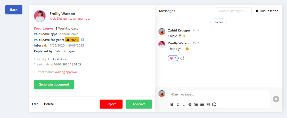 image illustrating how the messaging system in HRiFlow works