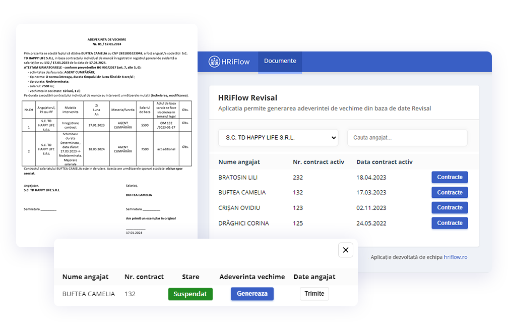hriflow revisal beneficii Pontaj contabilitate