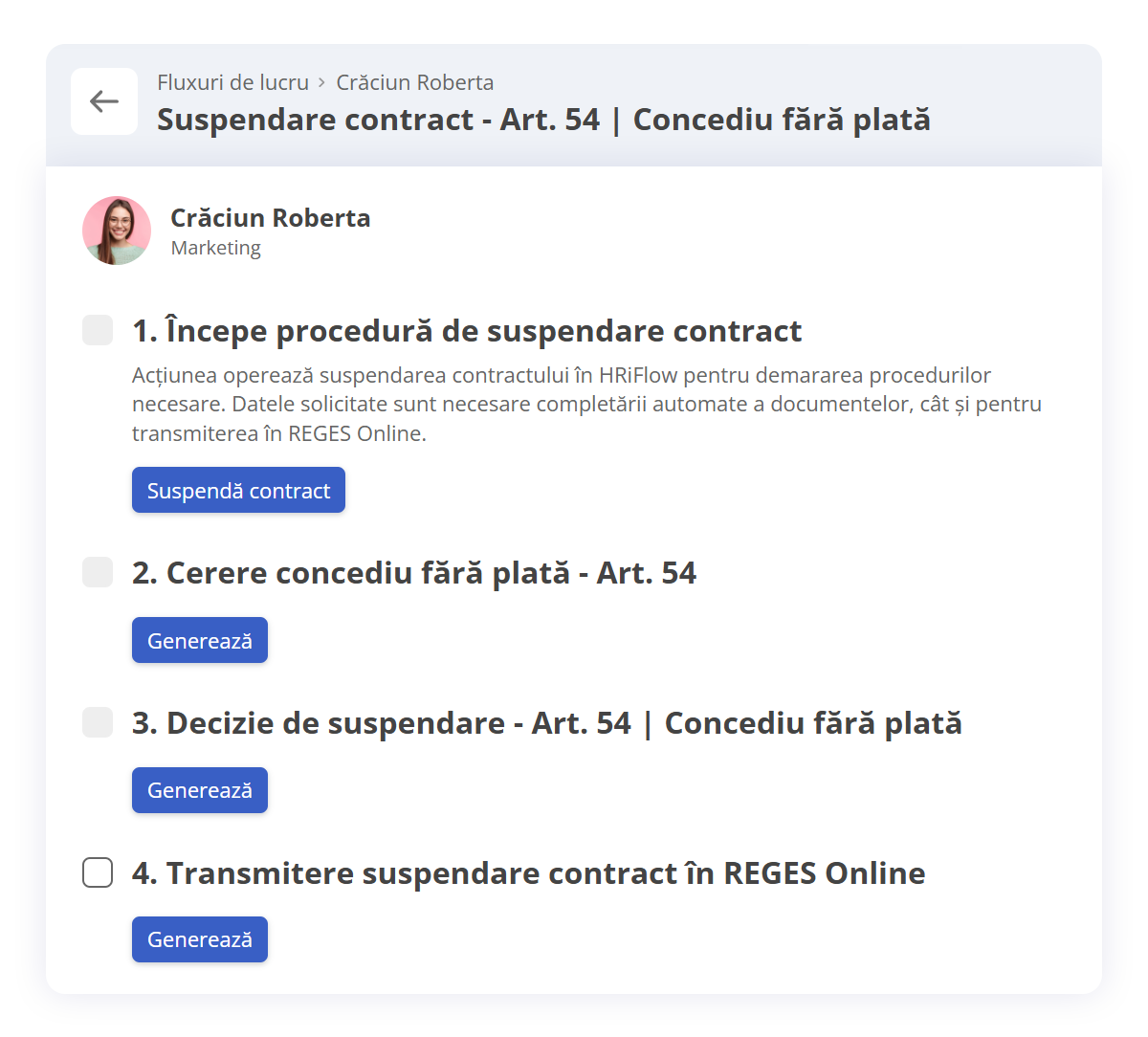flux concediu fara plata