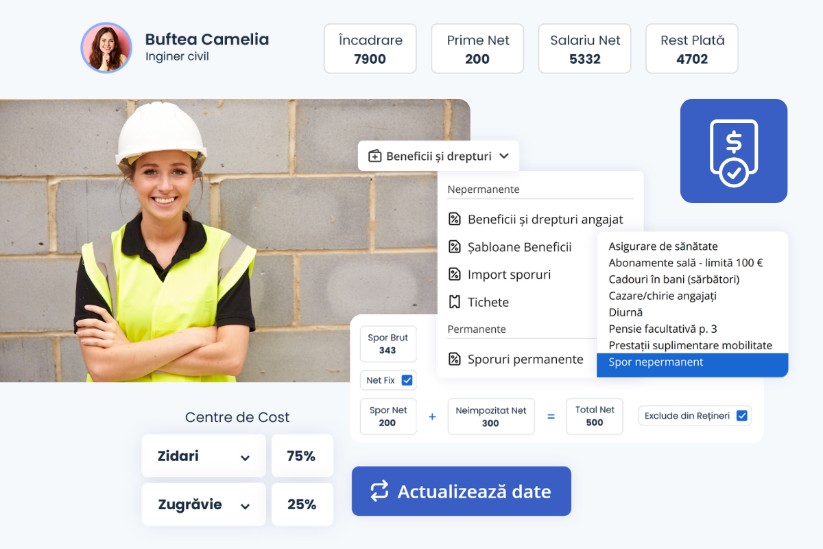 funcționalitățile programului de salarizare din HRiFlow