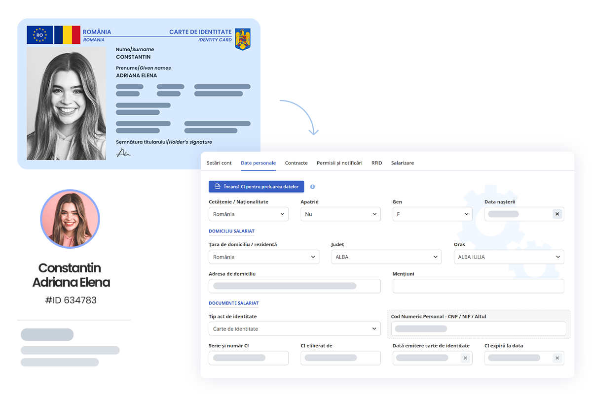 hriflow importa angajat bazat pe carte de identitate